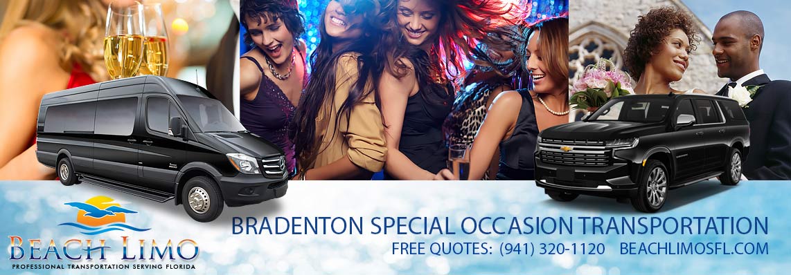 Bradenton Special Event Limo Service Rental - Bradenton  Limo Rental - Bradenton Wedding Limo Service - Bradenton Special Occasion Transportation - Beach Limo