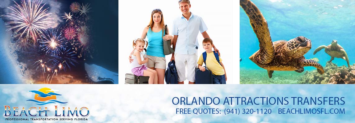 Orlando Theme Park Limo Service - Orlando Attractions Limousine Rental - Orlando Theme Park Private Transportation - Orlando Attraction Car Service - Orlando Magical Limo Service - Beach Limo