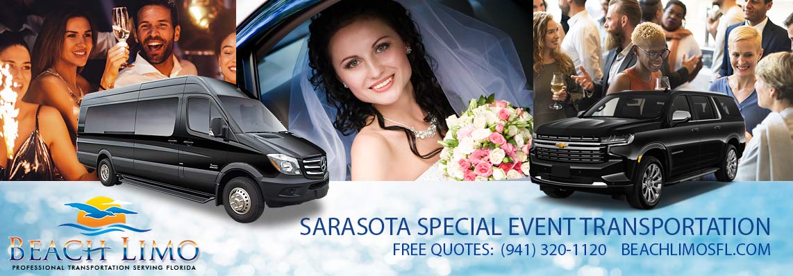 Sarasota Special Event Limo Service, Sarasota Event Transportation Service, Beach Limos Florida
